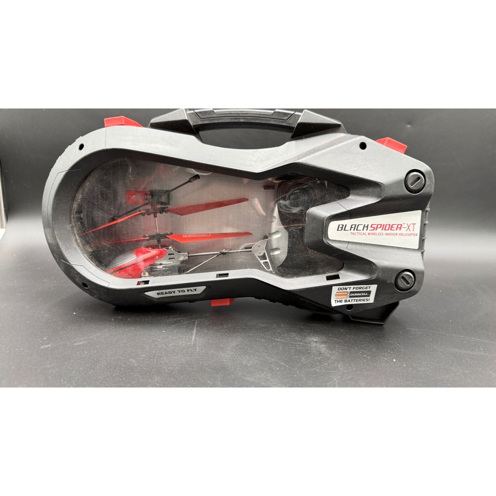 Black Spider-XT Tactical Wireless Indoor RC Helicopter with Carrying Case Red